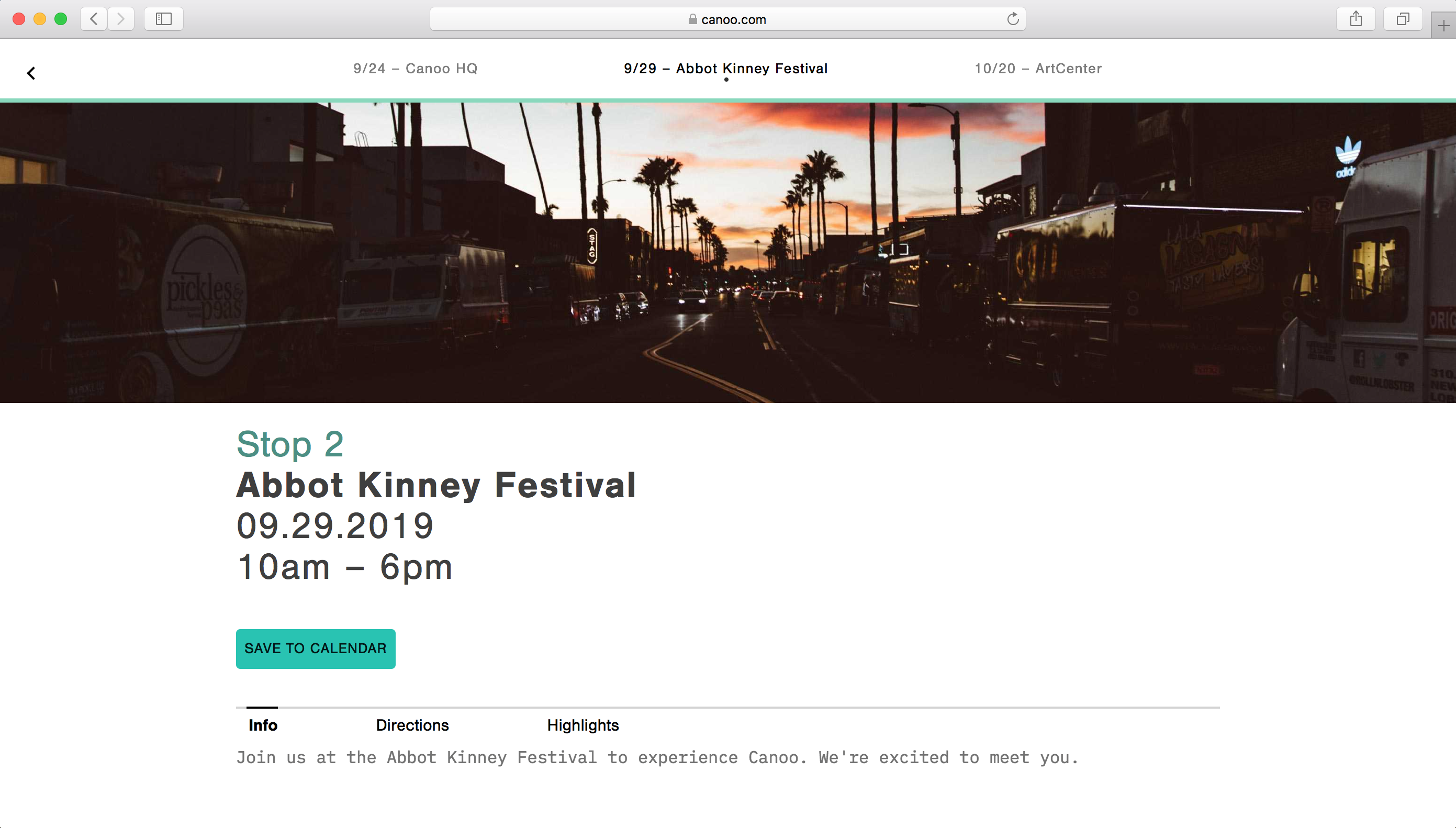 Canoo Reveal Announcement Abbott Kinney Festival